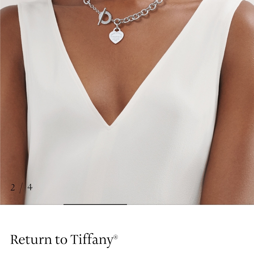 Tiffany & Co. Silver Heart Charm Necklace With Box - Picture 1 of 6
